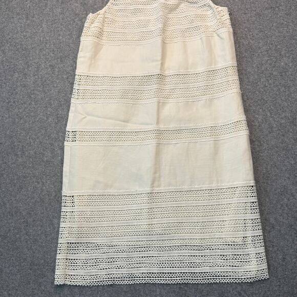 Women's Ann Taylor Loft Linen Blend and Lace Cream Sundress Size 2 NEW - Picture 7 of 9